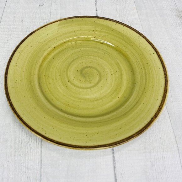 Thomson Pottery Green Swirl Speckle Brown Stoneware Salad Plate Set of 4 - Picture 8 of 16